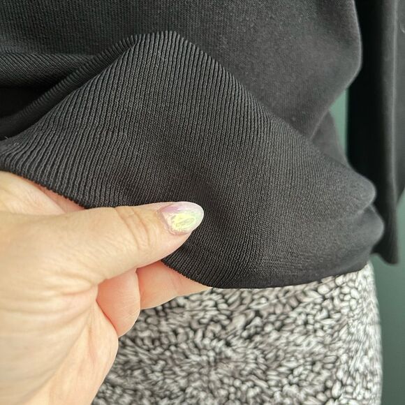 Joseph A Vintage Black Textured Long Sleeve Crewneck Too Size XL - Picture 3 of 6